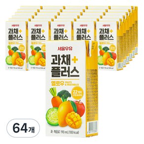 서울우유 과채플러스 옐로우, 190ml, 64개