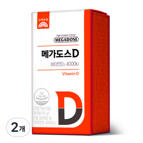 고려은단 메가도스D 비타민D3 4000IU 18g, 90정, 2개