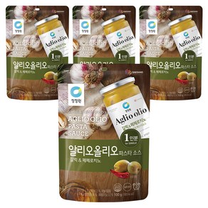 청정원 알리오올리오 파스타소스 싱글파우치, 100g, 4개
