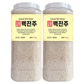 대한농산 2024년산 햅쌀 통에담은 경기미 백진주 백미, 등 외, 2kg, 2개