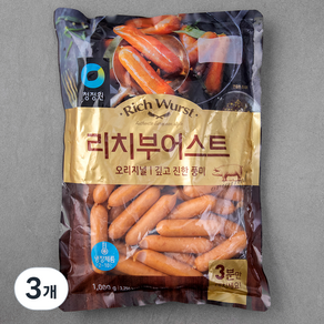 청정원 리치부어스트, 1kg, 3개