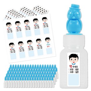 블루둥이 방수 스티커 + 12ml 펭귄 약병 100p, 1세트