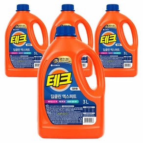 테크 딥클린 엑스퍼트 액상세제 본품, 3L, 4개