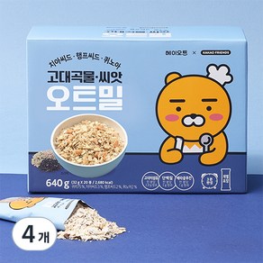 헤이오트 카카오프렌즈 고대곡물 씨앗 오트밀 20p, 640g, 4개