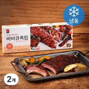 도드람 바비큐 폭립 (냉동), 500g, 2개