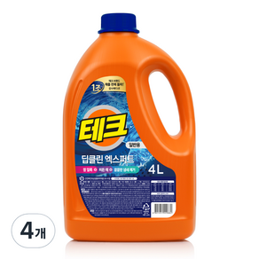 테크 딥클린 엑스퍼트 액상세제 본품, 4L, 4개