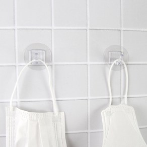아이메이트 다용도 원형 접착식 후크걸이, 투명, 20개