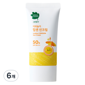 그린핑거 야외놀이 힘센 유아 선크림 SPF50+ PA++++, 70ml, 6개