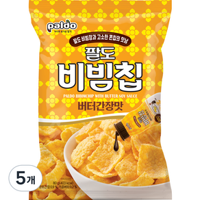 팔도 비빔칩 버터간장맛 스낵, 80g, 5개