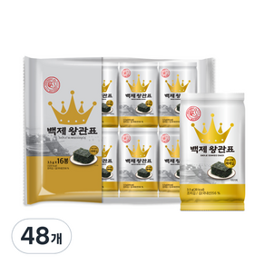 광천김 백제 왕관표 재래 도시락, 3.5g, 48개
