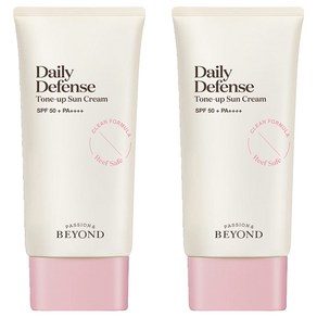 [비건라이프] 비욘드 데일리 디펜스 톤업 선크림 SPF50+ PA++++, 50ml, 2개