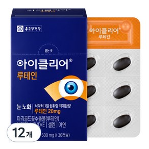 종근당건강 아이클리어 루테인 15g, 30정, 12개