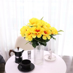 조아트 조화 수련 9송이 꽃다발, 옐로우, 3개