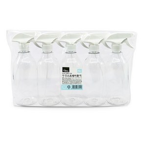 생활미소 투명스프레이용기 500ml, 투명, 5개