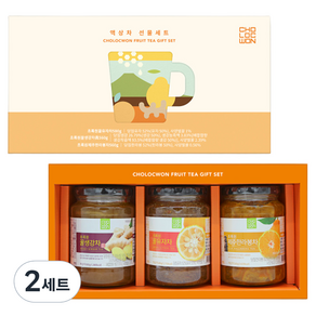 초록원 액상차 3종 선물세트 + 쇼핑백, 꿀생강차 560g + 꿀유자차 580g + 제주한라봉차 560g, 2세트