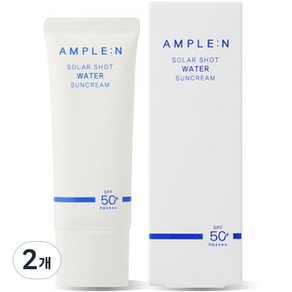 앰플엔 솔라샷 워터 선크림 SPF50+ PA++++, 40ml, 2개