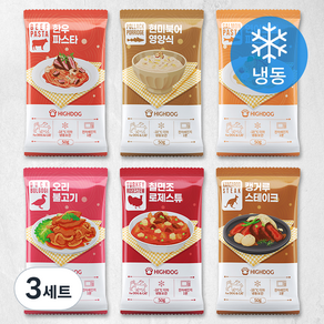 하이독 생후 3개월령 이상 강아지 냉동 화식사료 50g x 6종, 300g, 3세트