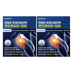 뉴트리포유 관절엔 뮤코다당단백 콘드로이친 1500 60g, 2개, 60정