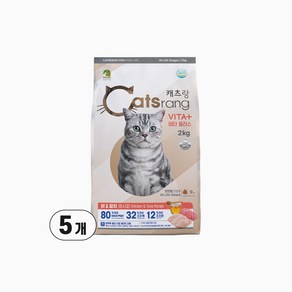 캐츠랑 전연령 고양이 비타플러스 건식사료, 닭 + 참치, 2kg, 5개