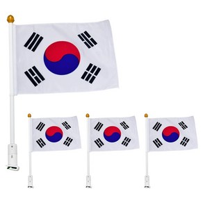 파티공구 차량용 태극기 국산 분리형, 혼합색상, 4개