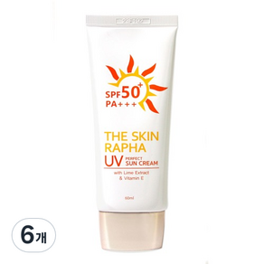 THE SKIN RAPHA UV퍼펙트 썬크림 SPF50+ PA+++, 6개, 60ml