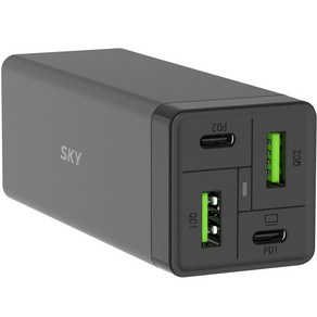 스카이 필 65W PD PPS USB C타입 4포트 고속 멀티 충전기 어댑터 + AC 전원 케이블 1.5m