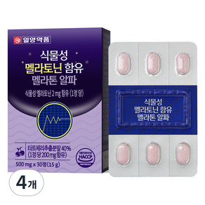 일양약품 식물성 멜라토닌 함유 멜라톤 알파 15g, 4개, 30정