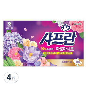 샤프란 아로마시트 시트형 섬유유연제 후레쉬 드림, 4개, 30매