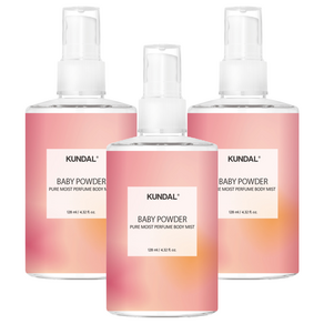 쿤달 퓨어 바디미스트 베이비파우더향, 128ml, 3개