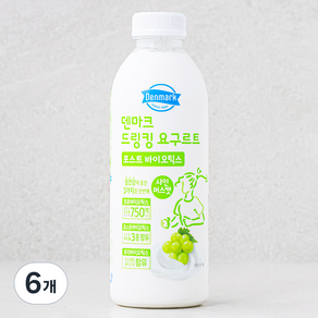 덴마크 드링킹 요구르트 포스트 바이오틱스 샤인머스캣, 750ml, 6개