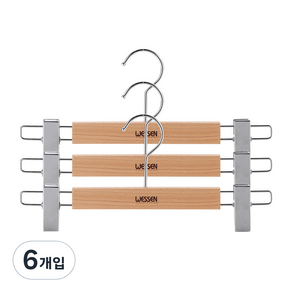 웨신 유로형 바지걸이, 혼합 색상, 6개