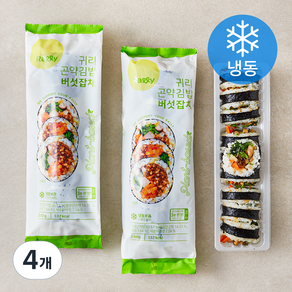 Rally 귀리곤약김밥 버섯잡채 (냉동), 230g, 4개