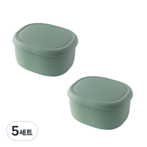 고려알파라인 실리콘 냉동냉장 밀폐용기 그린, 5세트, S 200ml (2p)