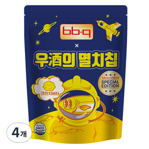 무풍지대 bbq 우주의 멸치칩 크런치버터맛, 4개, 30g