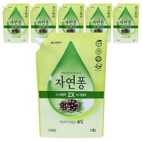 [비건라이프] 자연퐁 찌든때 걱정없는 주방세제 솔잎 리필형, 1.18L, 6개