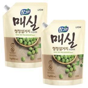 참그린 매실 청정 설거지 주방세제 리필, 1kg, 2개