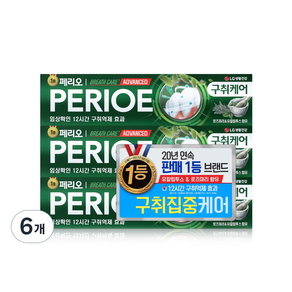 페리오 브레쓰케어 플러스 치약, 130g, 6개