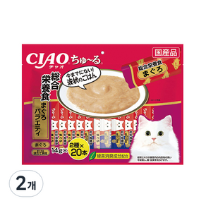 챠오츄르 이나바 종합영양식 참치 버라이어티 40p, 2개, 600g