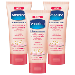 바세린 인텐시브 케어 헬씨 핸드 앤 스트롱거 네일 로션, 60ml, 3개