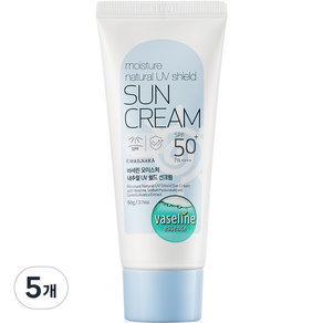 과일나라 바세린 모이스처 UV 쉴드 선크림 SPF50+ PA++++, 60g, 5개