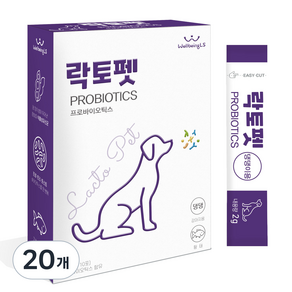 락토펫 강아지 영양제 스틱형, 장건강/유산균, 2개