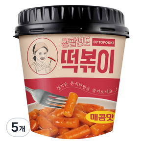 쌍팔년도 컵 떡볶이 매콤맛, 120g, 5개