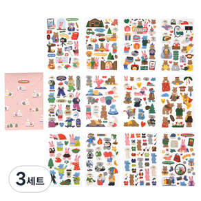 데일리라이크 마이 버디 스티커 12종 + 봉투 세트, 혼합색상, 3세트