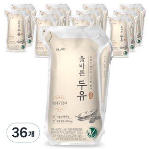 비락 올바른 두유, 190ml, 36개