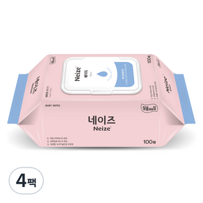 네이즈 베이직 물티슈 캡형, 4세트, 100매, 40g