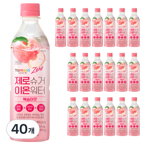 탐사 제로슈거 이온워터 복숭아맛, 500ml, 40개