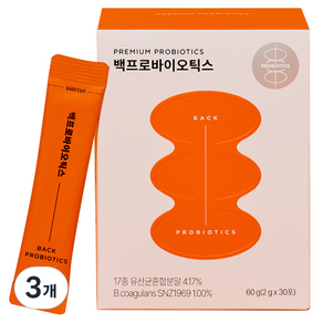 백프로바이오틱스 허리유산균 30p, 60g, 3개