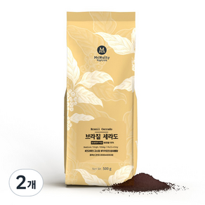 맥널티커피 브라질 세라도 싱글 오리진 분쇄 원두 커피, 500g, 2개