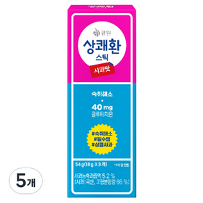 큐원 상쾌환 스틱 사과맛 3p, 54g, 5개