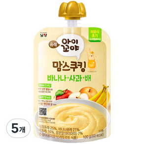 아이꼬야 유아용 맘스쿠킹 이유식 6개월부터, 바나나사과배, 100g, 5개